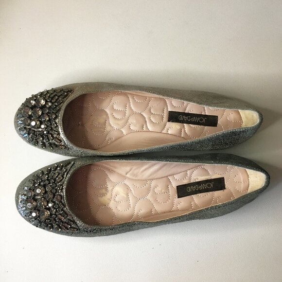 JOAN & DAVID "Daeila" Silver and Rhinestone Ballet Flats  ｡・:*˚:✧｡  Size 6 - Picture 5 of 16